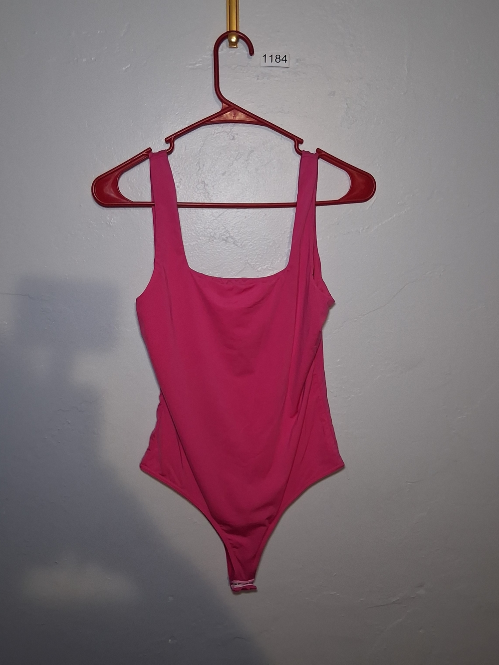 Women's Square-Neck Hot Pink Bodysuit